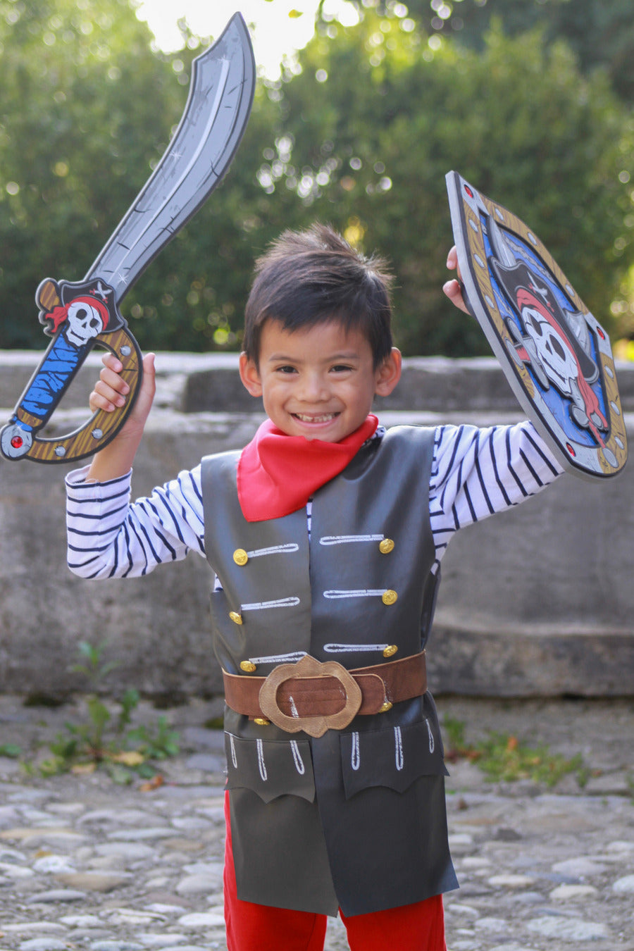 Skully Pirate Vest, Belt & Scarf (Size 5-6)