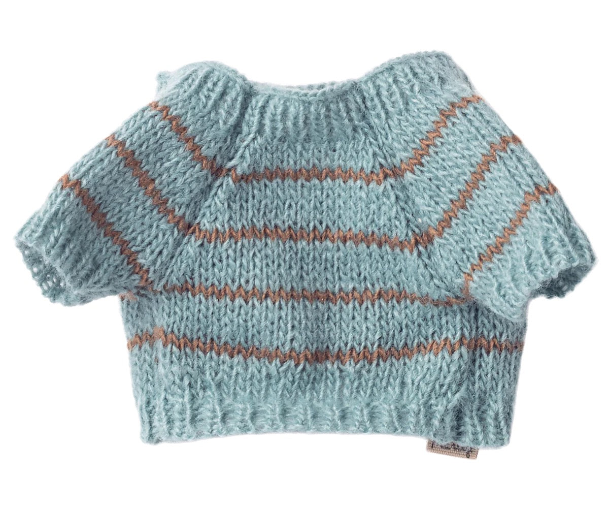 Maileg, Puppy Supply: Knitted Sweater - Dusty Blue (S) 16-6916-01