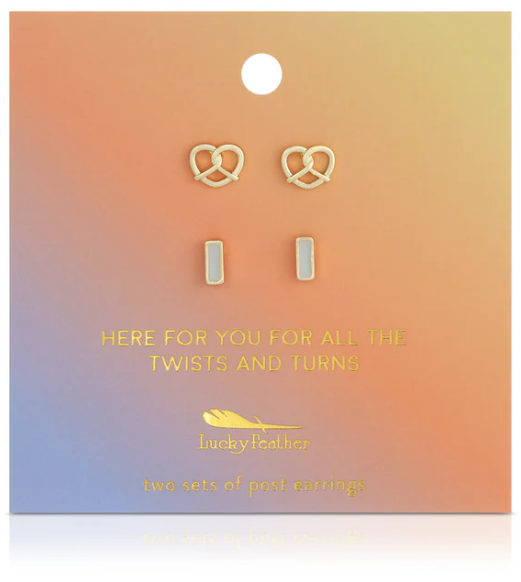 Lucky Feather, Earring Set: Pretzel/Bar (ES.2.TWIST)
