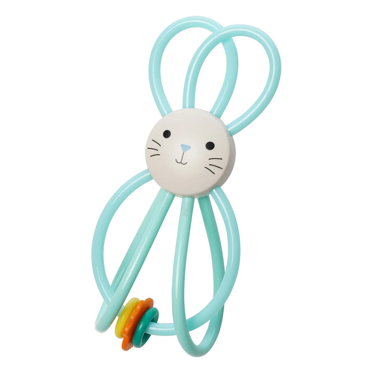 Manhattan Toy, Loopsies: Bunny Baby Rattle Teether and Grasping Toy - Blue