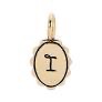 Lucky Feather, Charm Garden: Scalloped Initial Charm Gold - I