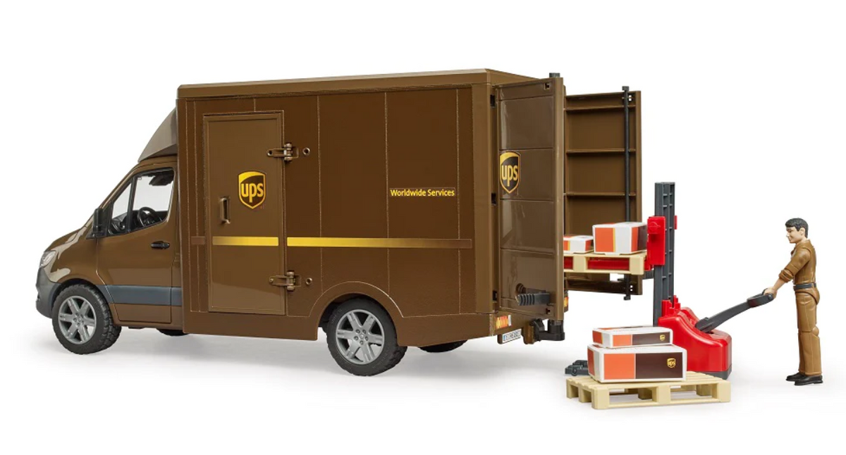 Bruder, MB Sprinter UPS with Driver and Accessories 02678