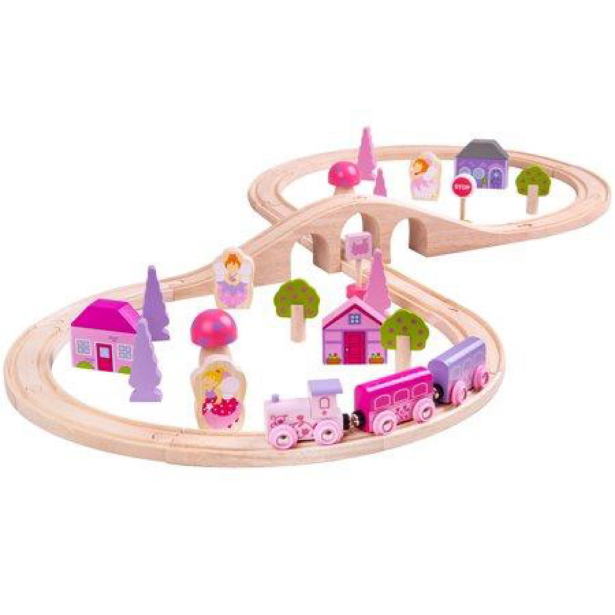 Bigjigs Toys, Fairy Town Figure Eight Wooden Train Set BJT022