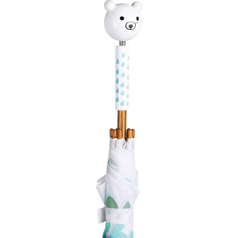 Vilac, Umbrella: Sora Polar Bear, Green Raindrops
