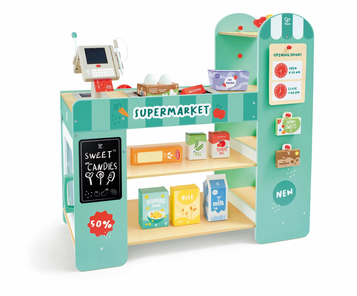 Hape, Smart Wooden Supermarket with Accessories E3233