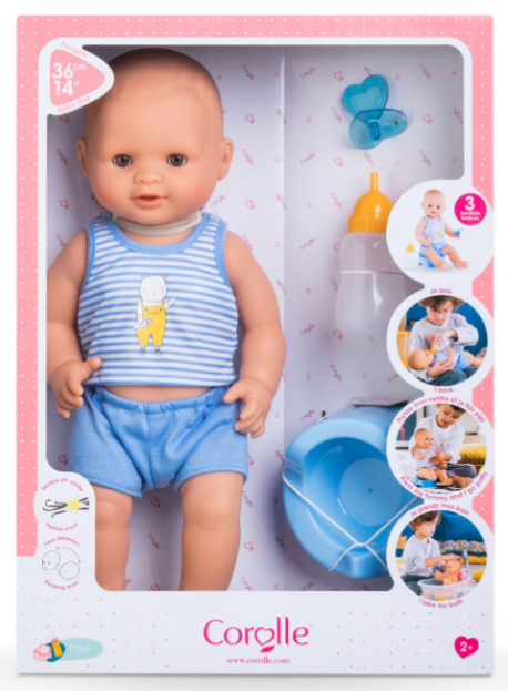 Corolle, Drink and Wet Bath Baby: Paul 14” - 130410