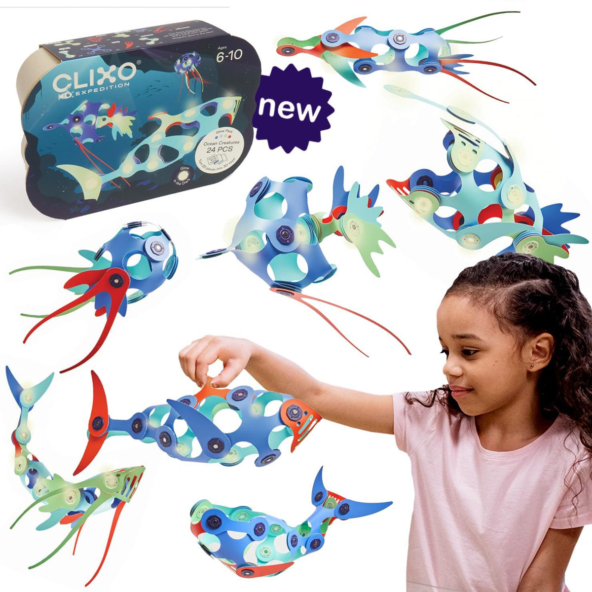 Clixo, Art Craft Kit: Ocean Creatures Pack CL-DSEA-BR-1