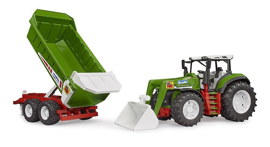 Bruder, Roadmax Tractor with Front Loader & Tipping Trailer 03452