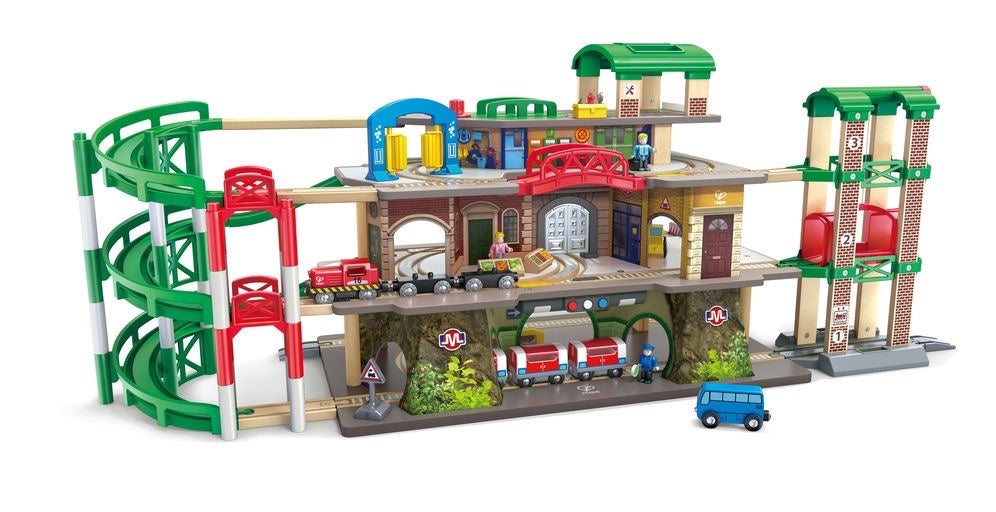 Hape, Wooden Multi-Tier Railway City E3883