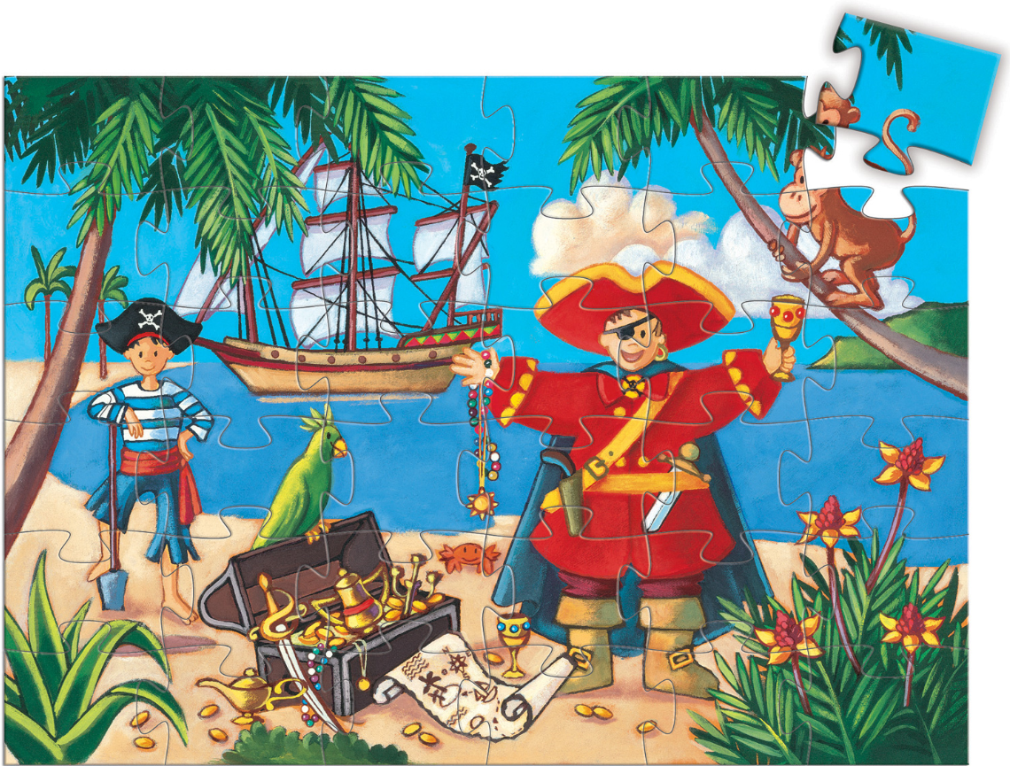 Djeco, Silhouette: Pirate & His Treasure 36pc DJ07220