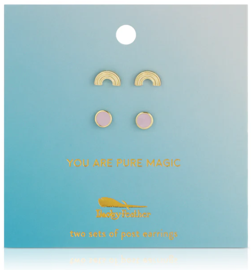 Lucky Feather, Earring Set: Rainbow/Disc (ES.2.Magic)