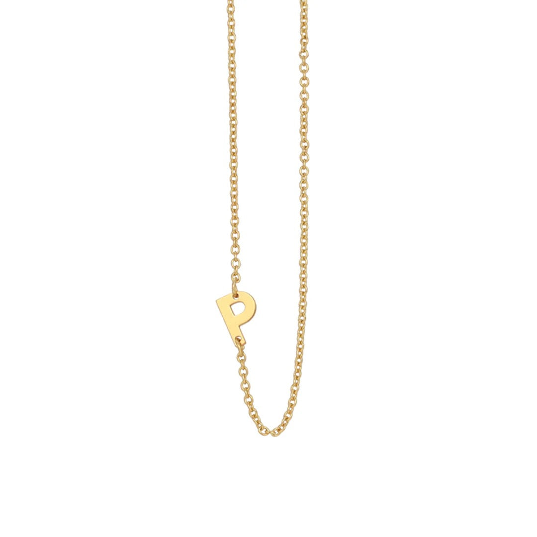 Lucky Feather, Celebrate You Initial Necklace - P
