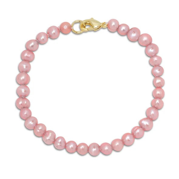 Lily Nily, Pink Freshwater Pearl Strand Bracelet 4.5" (Baby) 1040B-SM