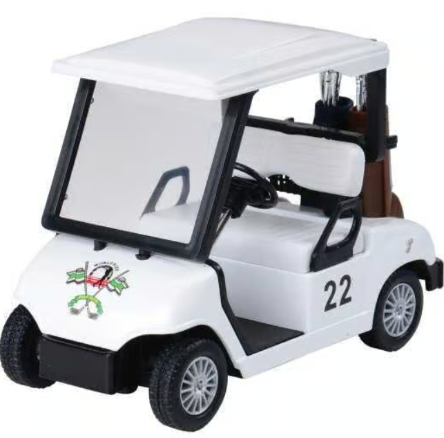 Die Cast, White Golf Cart Pull Back 5" - MX607