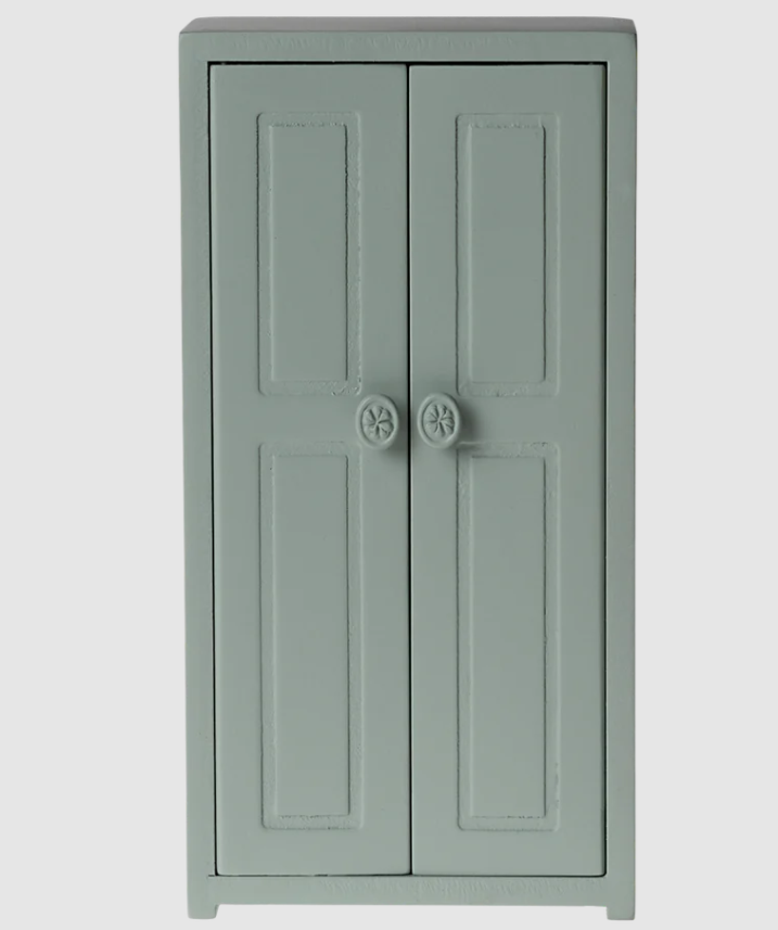 Maileg, Mouse: Wooden Closet - Soft Blue 11-4008-02