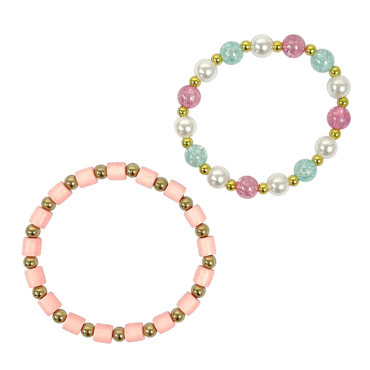 Pink Poppy, Pink & Gold Bracelet Set BCG174
