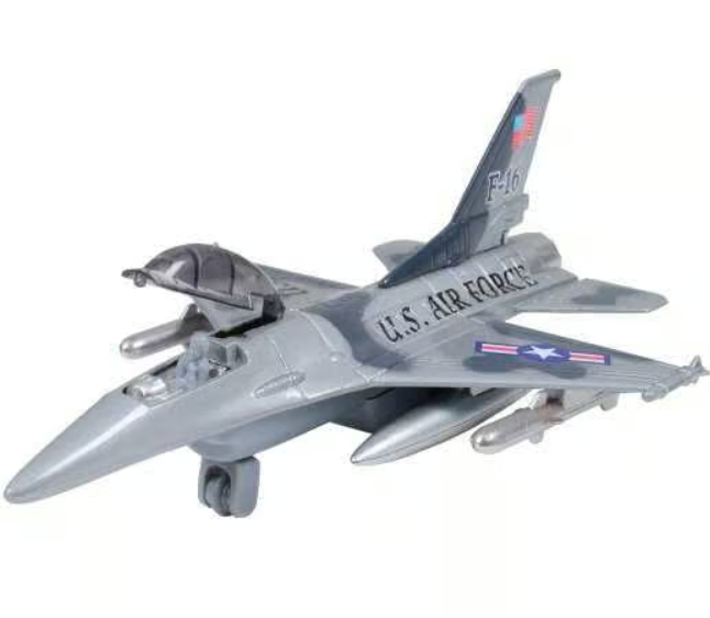 Die Cast, F-16 USAF Fighter Jet Pull Back 7" - MX616