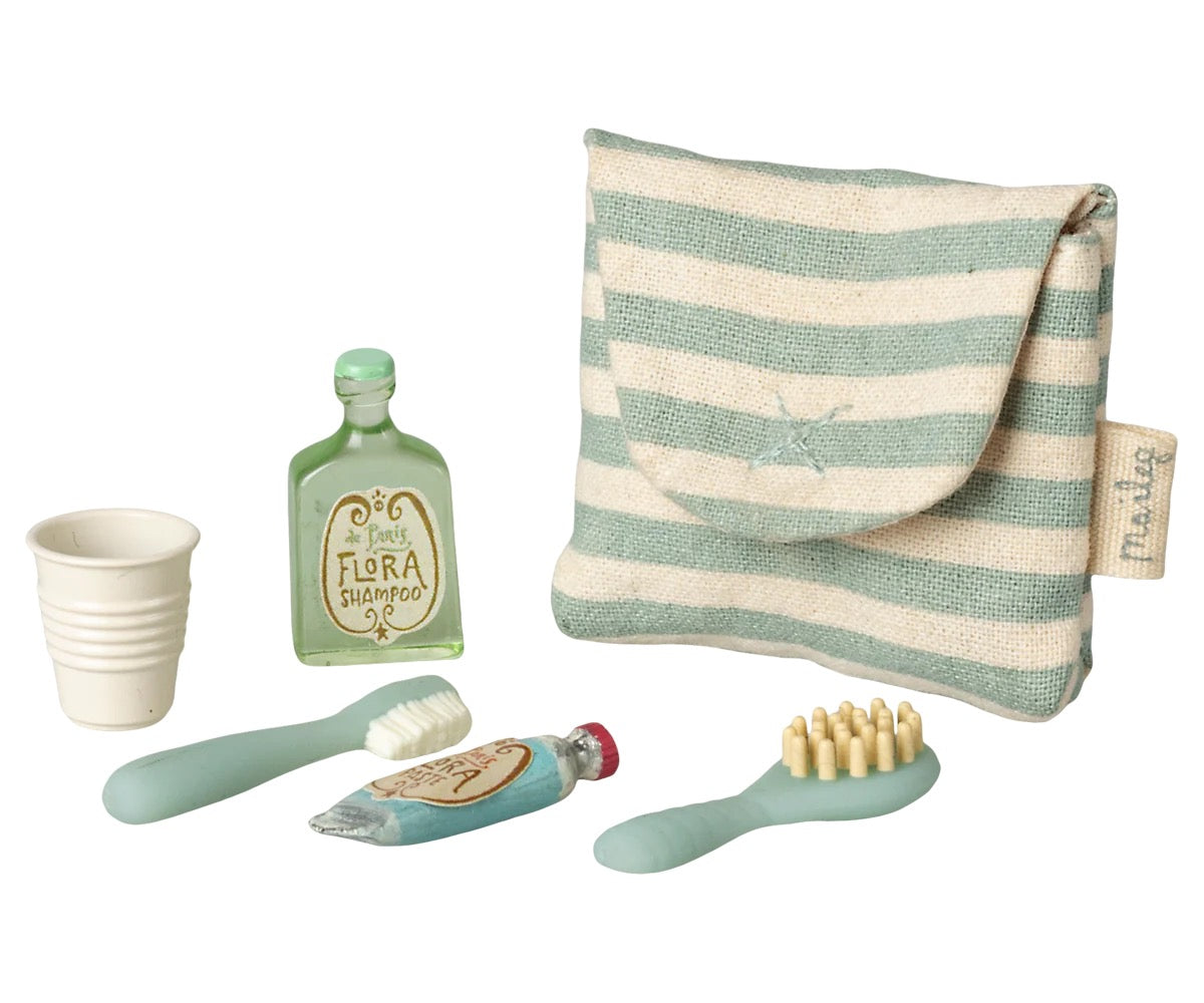 Maileg, Mouse, Toothbrush Set - Blue Stripe 11-6303-01