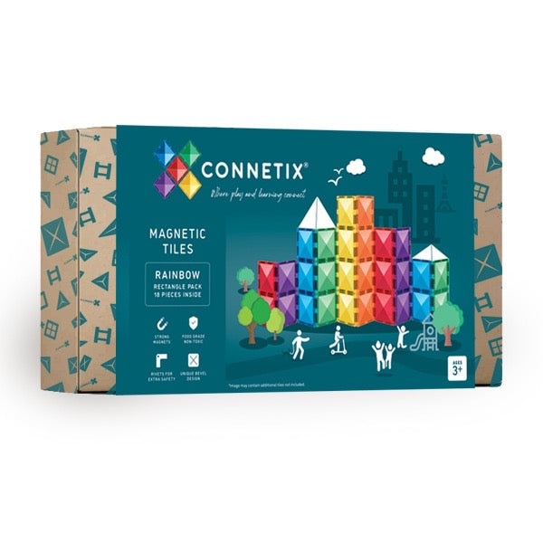 Connetix, Rectangle Pack: Rainbow Tiles 18pc CT-R-00018-RE
