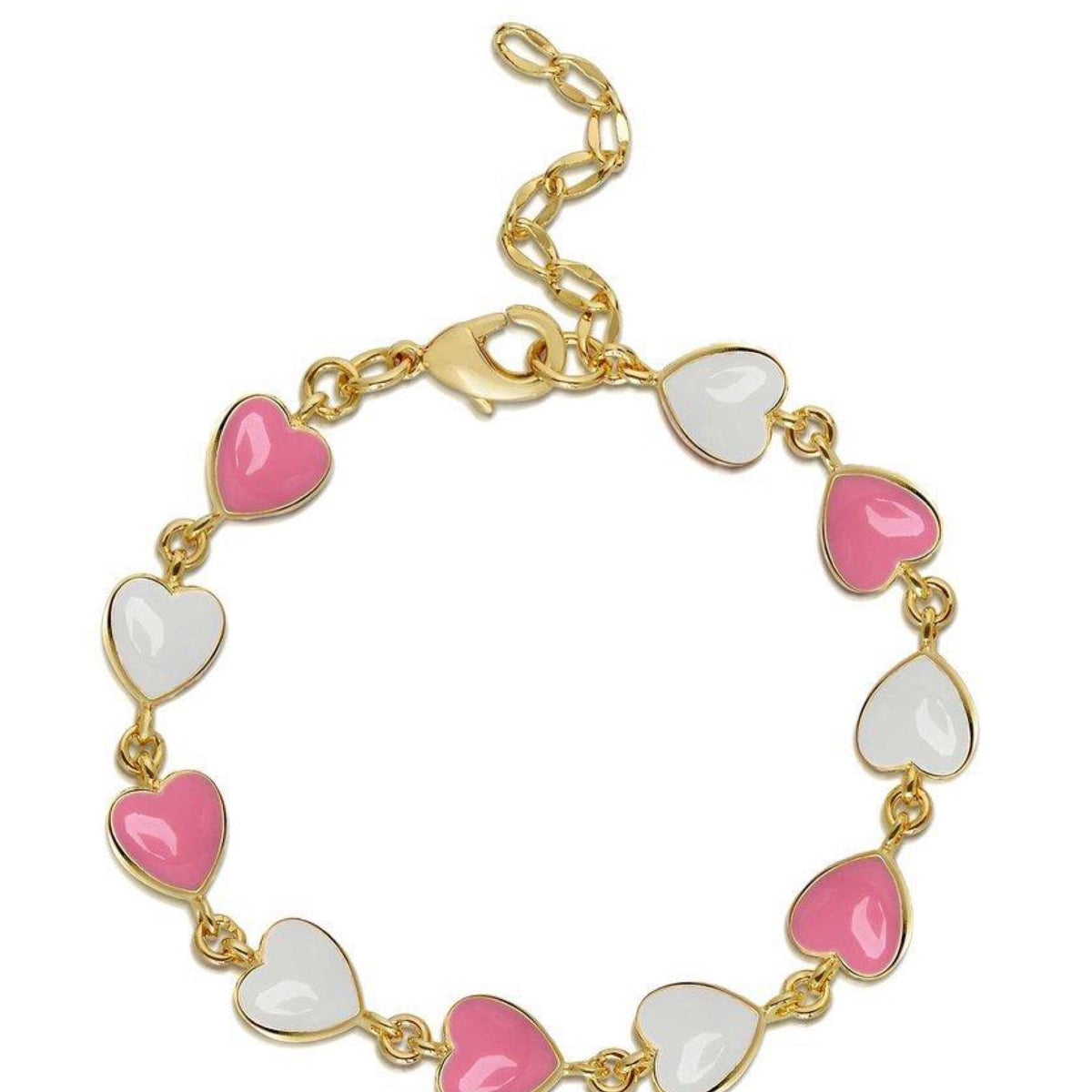 Lily Nily, Heart Link Bracelet - Pink and White 286B-PW
