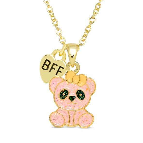 Lily Nily, BFF Panda Glitter Necklace: Pink 572N-PK