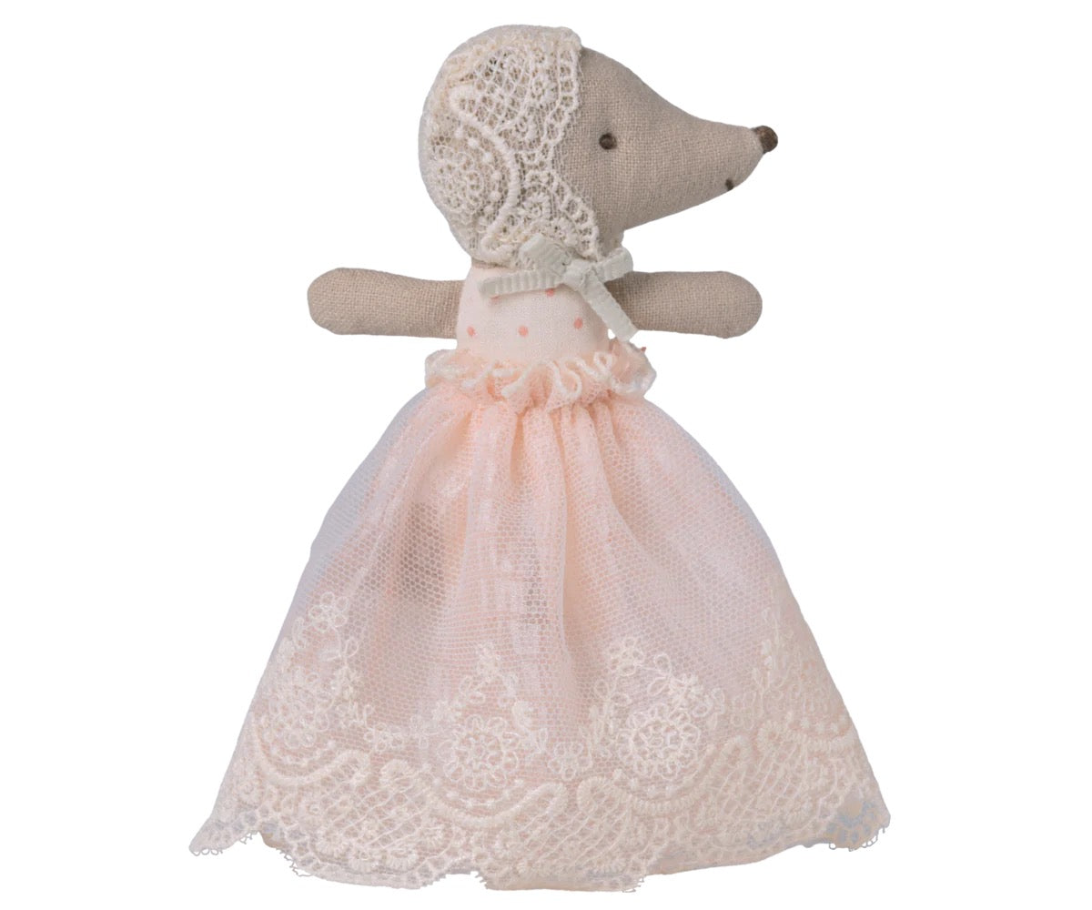 Maileg, Baby Mouse in Gown - Powder