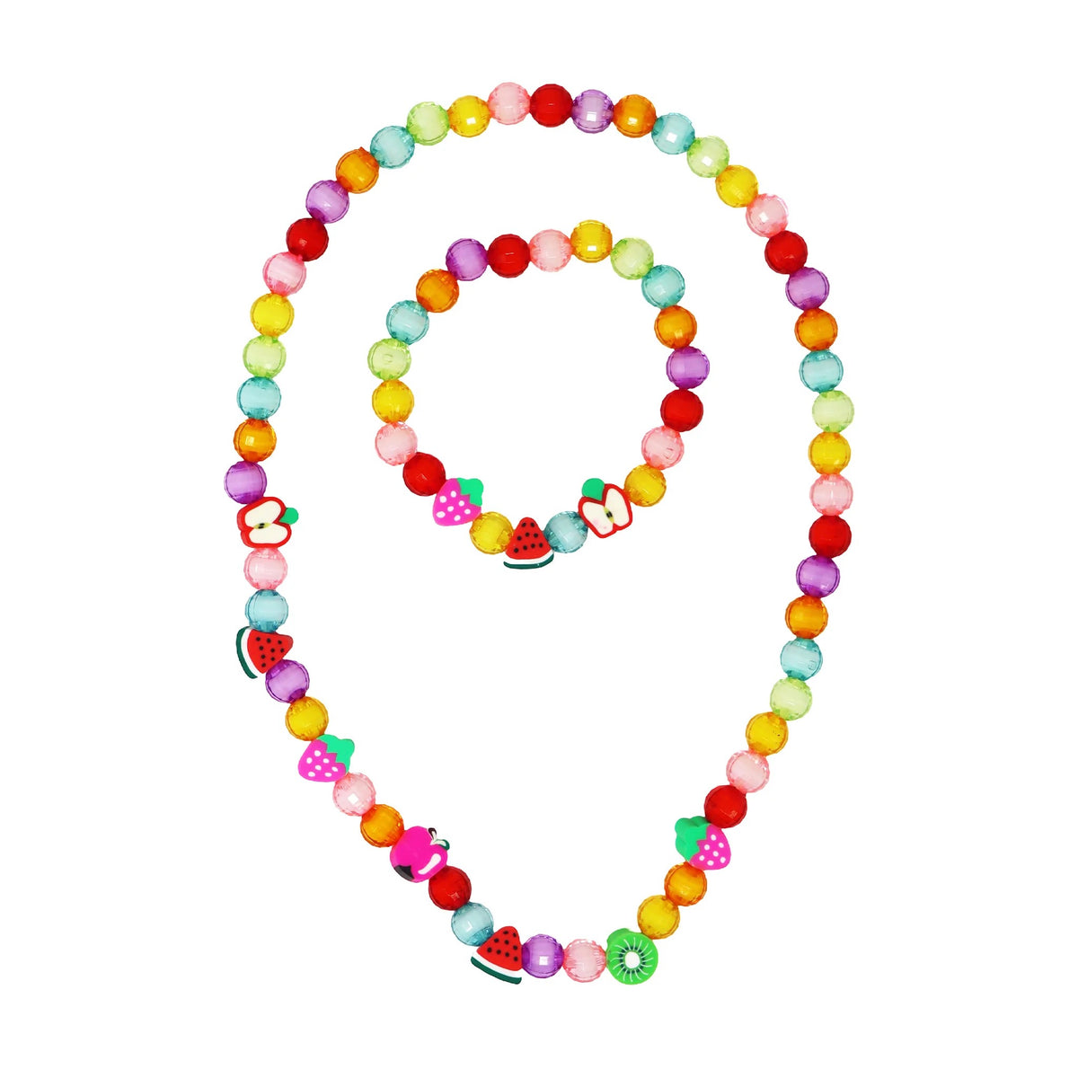 Pink Poppy, Fruit Necklace & Bracelet Set NBG174