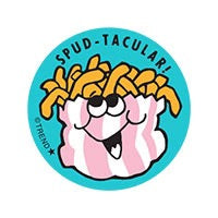 TREND Enterprises, Scratch 'N Sniff Retro Stinky Stickers: Spud-tacular!, French Fry Scent T83665