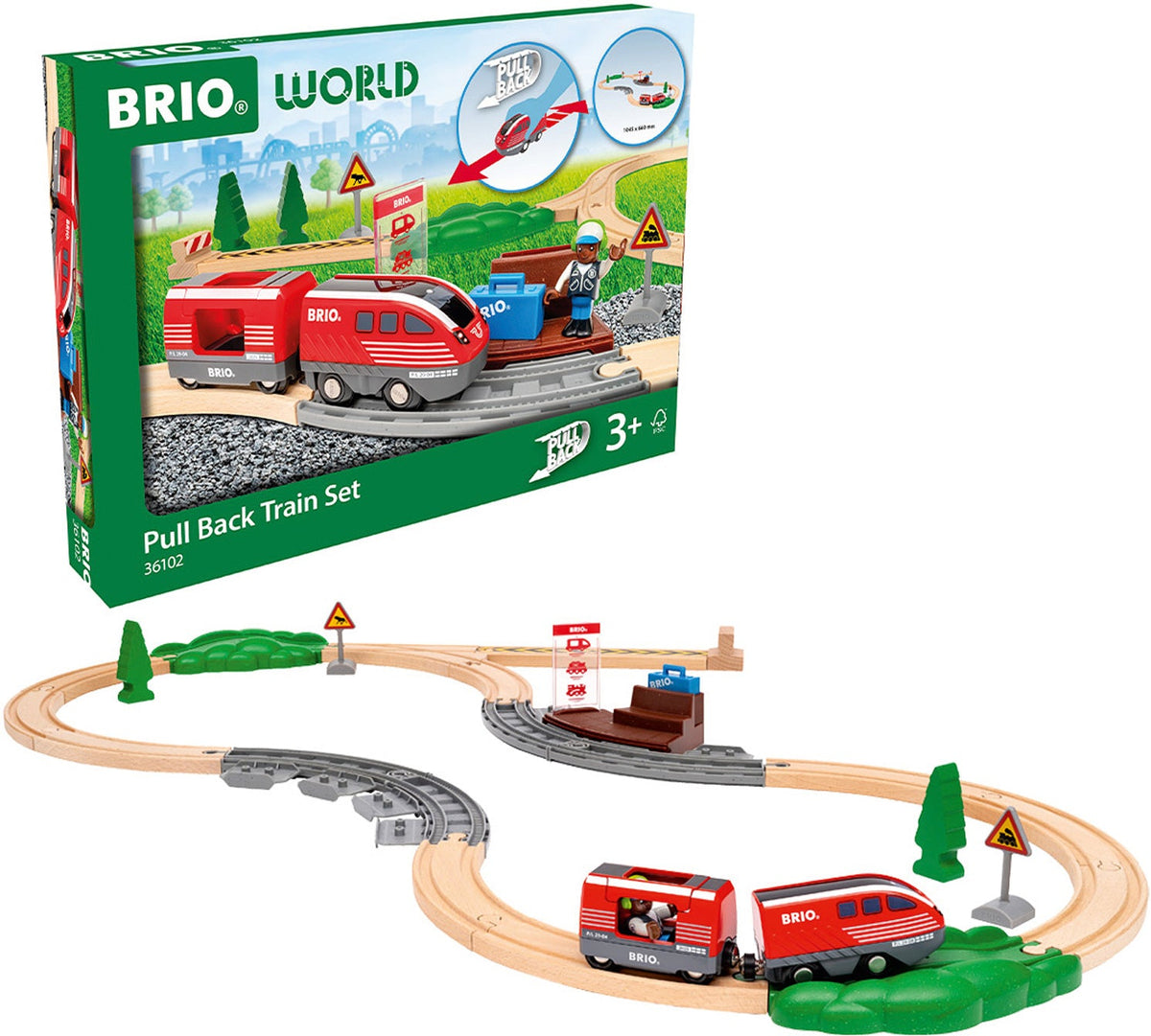 BRIO World Pull Back Train Set