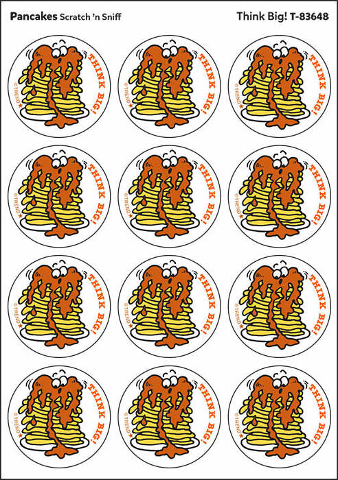Think Big! - Pancakes scent Retro Scratch 'n Sniff Stinky Stickers (24 Ct)