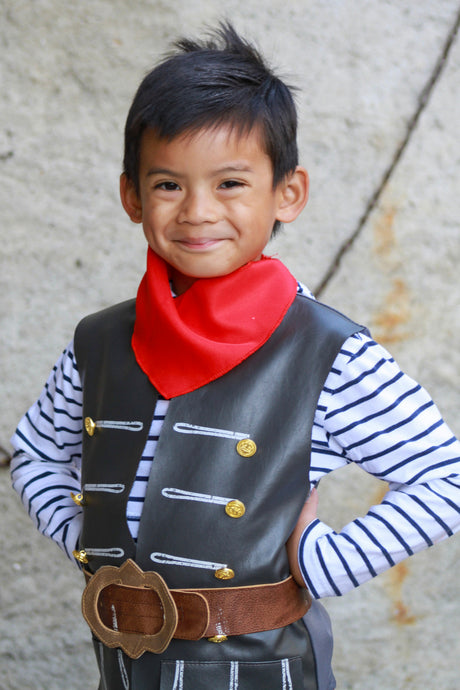 Skully Pirate Vest, Belt & Scarf (Size 5-6)