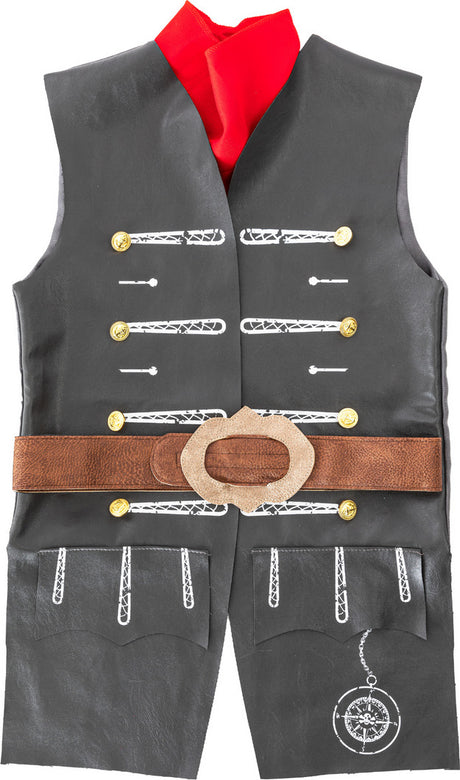 Skully Pirate Vest, Belt & Scarf (Size 5-6)