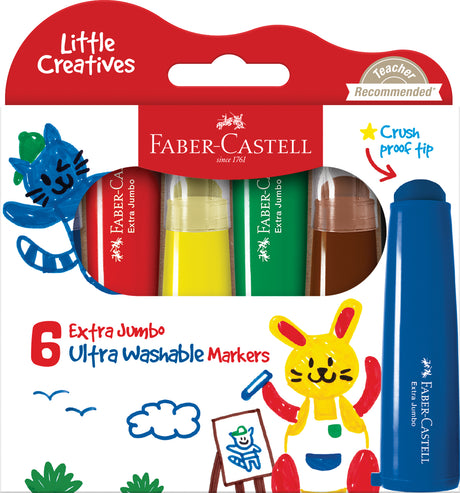 Little Creatives 6 Extra Jumbo Ultra Washable Markers
