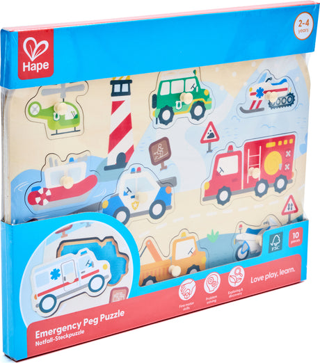 Emergency Vehicles Peg Puzzle