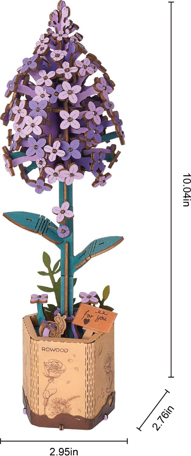 Modern Wooden Puzzle: Lilac