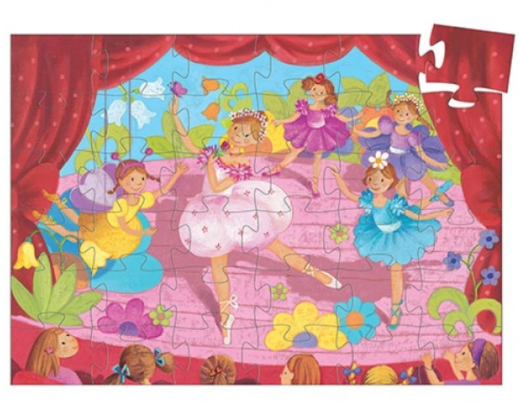 Djeco, Silhouette: The Ballerina with Flower 36pc DJ07227