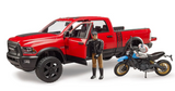 Bruder, RAM 2500 Power Wagon with Ducati Scrambler Desert Sled and Driver - 02502