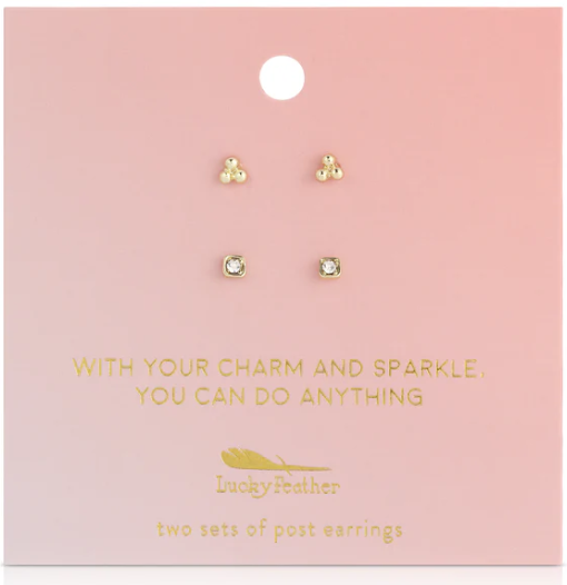 Lucky Feather, Earring Set: Trio/Sparkle (ES.2.CHARM)