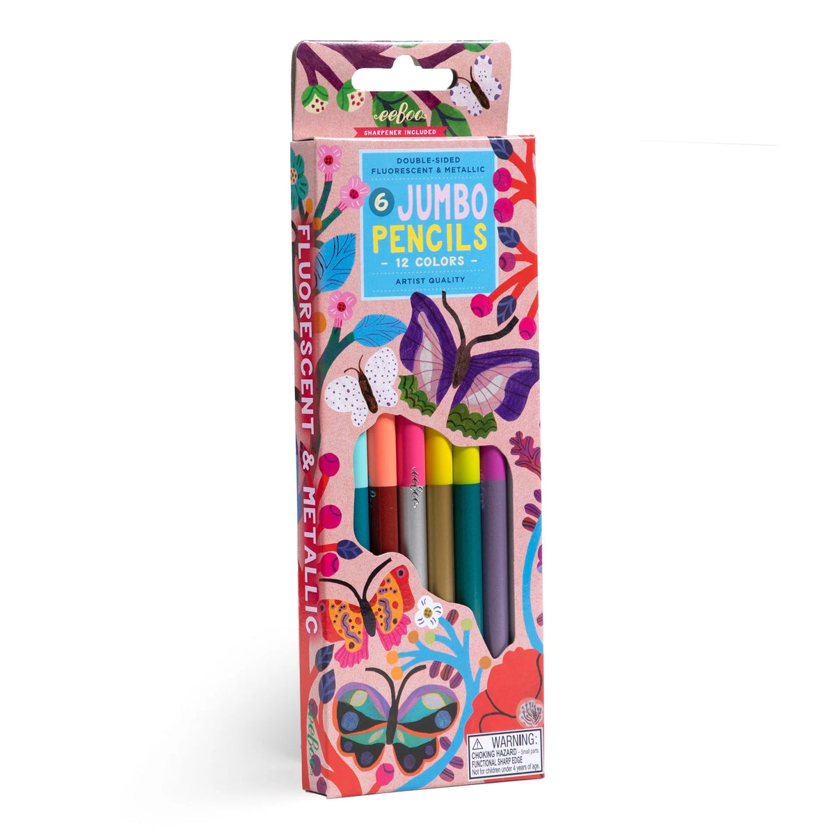 eeBoo, Jumbo Special Pencils: Butterfies 6 pencils  DSBTF