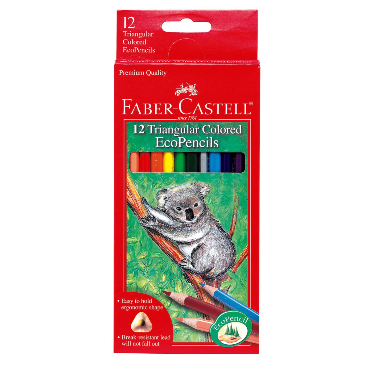 Faber Castell, 12 Triangular Colored EcoPencils 9120512