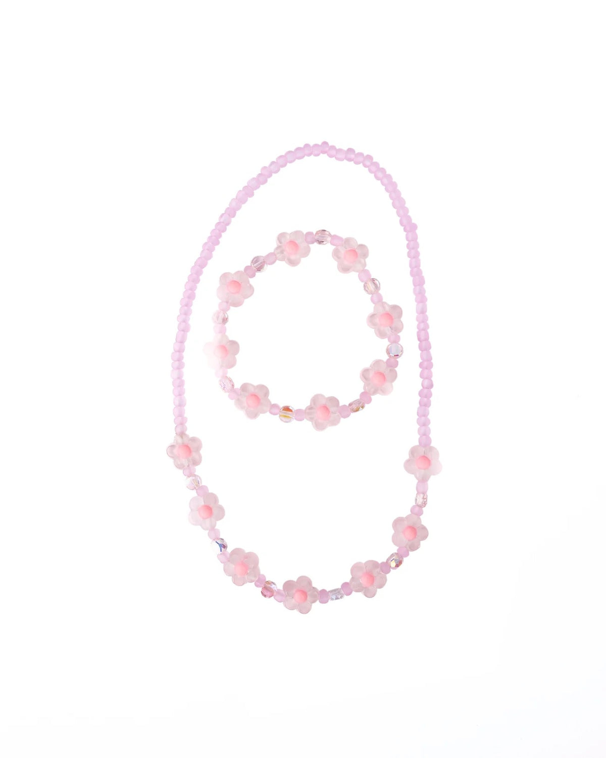 Great Pretenders, Pink Crystal Blooms Necklace & Bracelet Set 86169