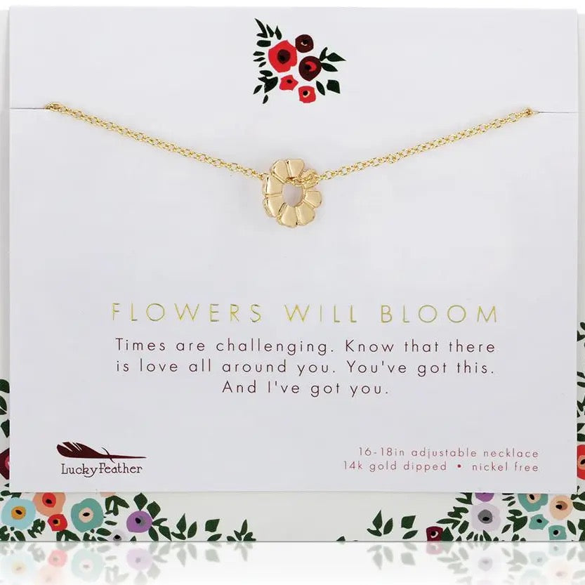 Lucky Feather, Friend/Family Necklace: Flowers Will Bloom