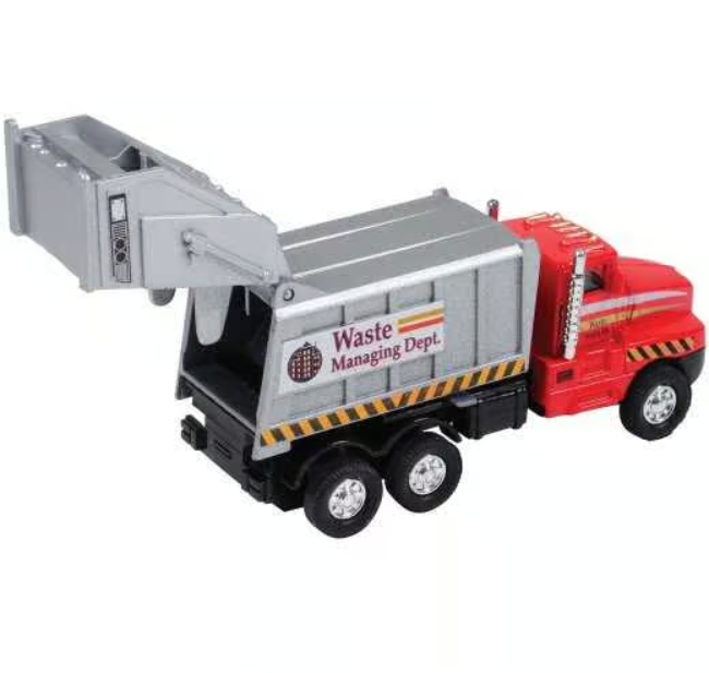Die Cast, City Garbage Waste Management Truck Pull Back 5" - MX601