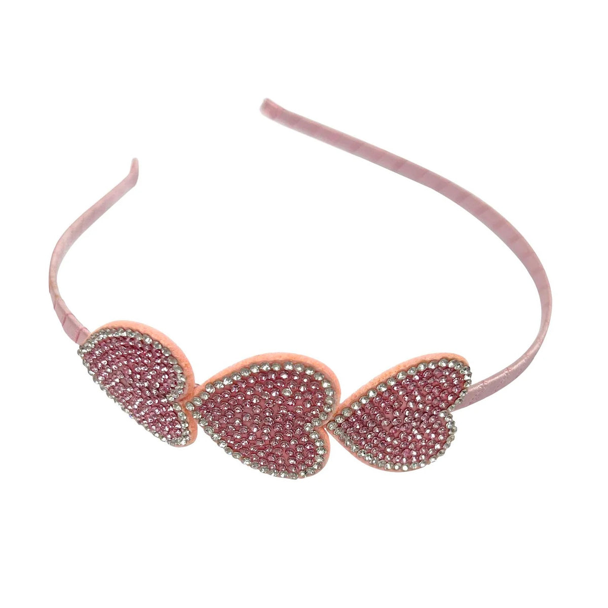 Pink Poppy, Pink Rhinestone Heart Headband HGB179