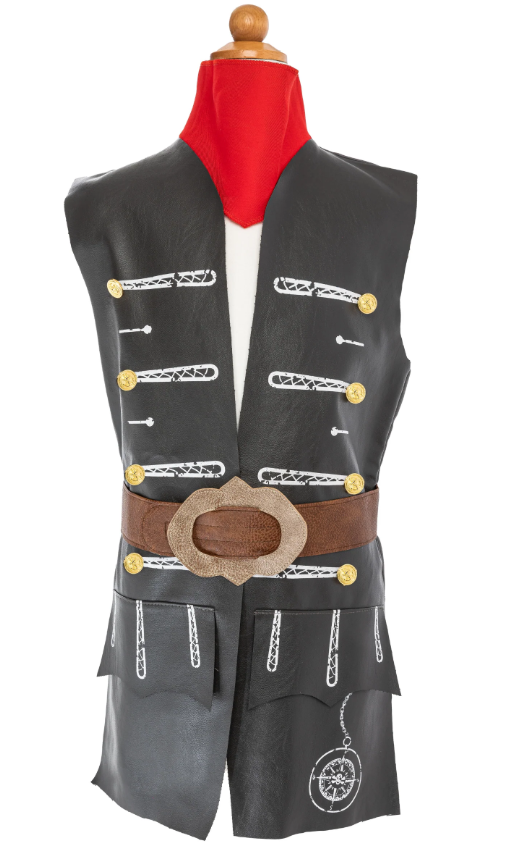 Great Pretenders, Skully Pirate Vest, Belt & Scarf: Size 5-6