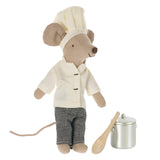 Maileg, Chef Mouse: Big Brother/Sister w. Utensils 17-4208-00