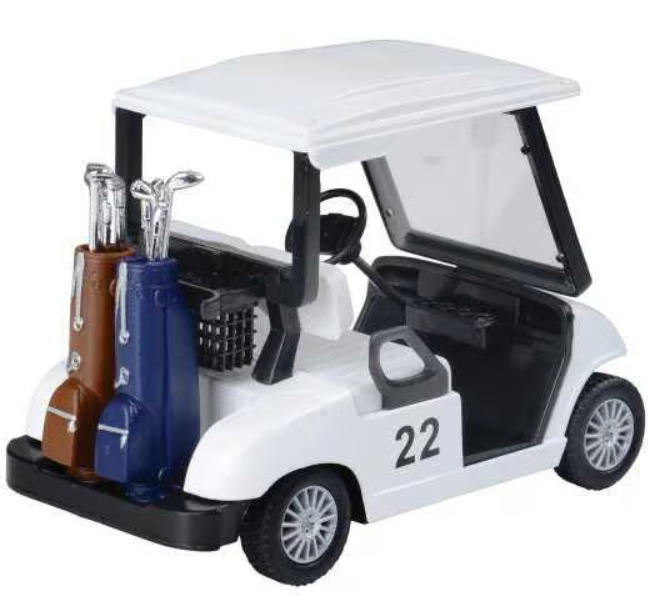 Die Cast, White Golf Cart Pull Back 5" - MX607
