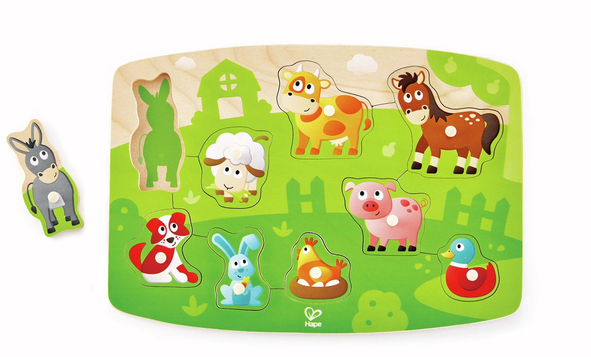Hape, Farm Animals Peg Puzzle E1458