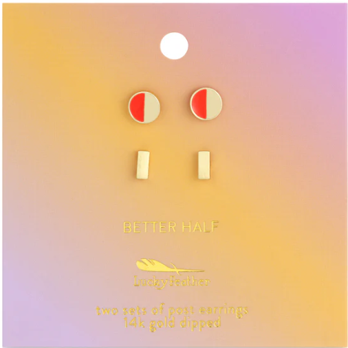Lucky Feather, Earring Set: Half Circle/Bar (ES.2.BETTER)