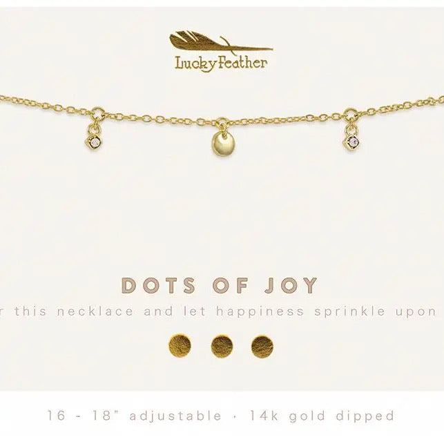 Lucky Feather, Dangle Necklace: Dots Of Joy